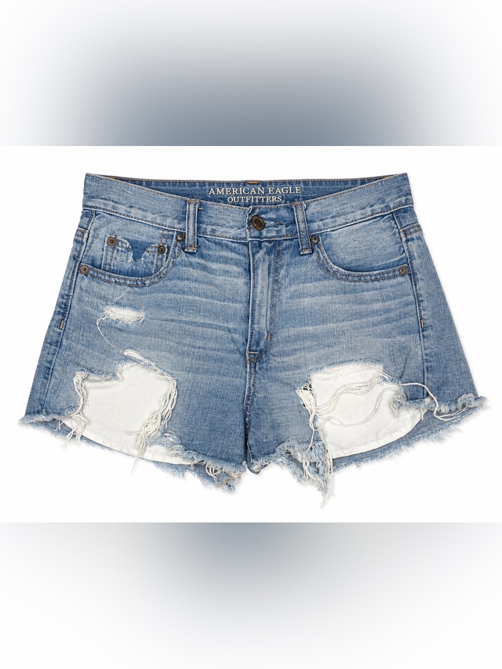 AE Vintage Hi-Rise Festival Shorts Distressed Denim Cut Off‎ Size 4 Boho Summer